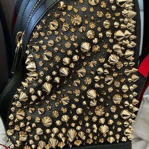 Rare Christian Louboutin Black and Gold ExploraFunk Large Backpack